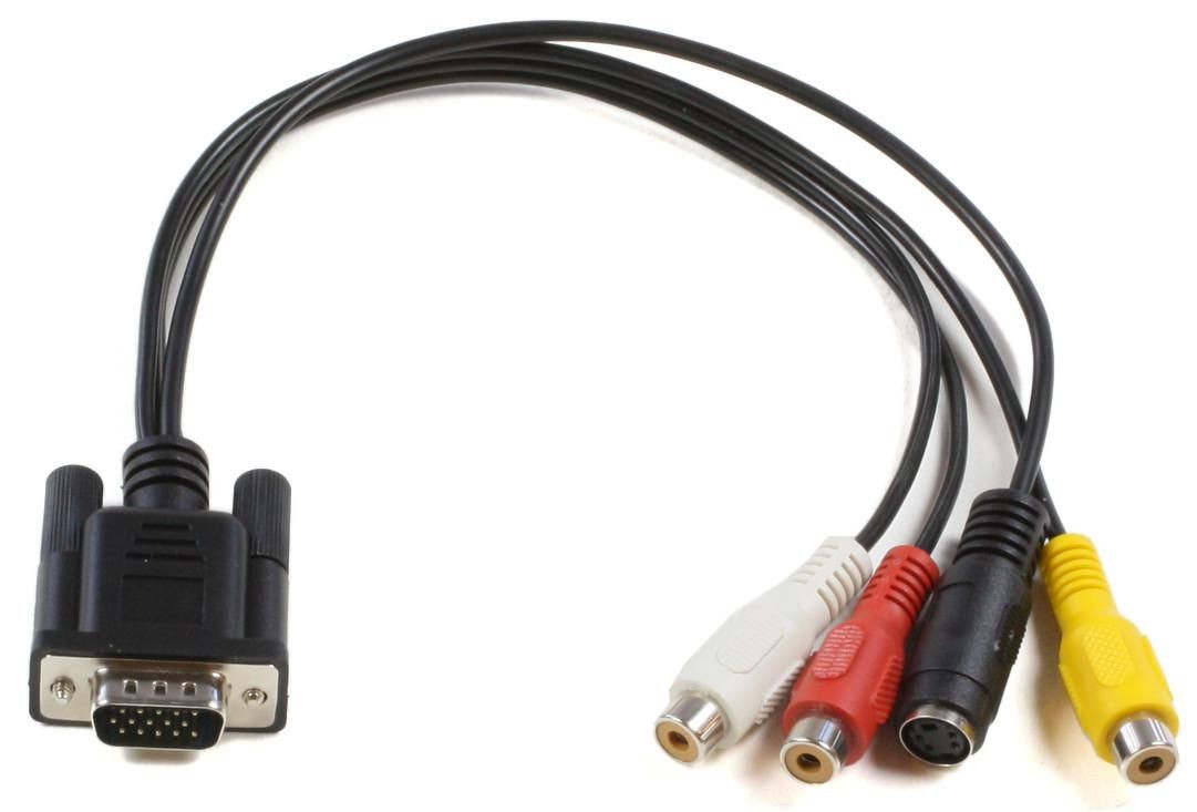 MicroConnect MONGGSV VGA to S-Video & RCA Adapter Cable – 0.3m, Full HD