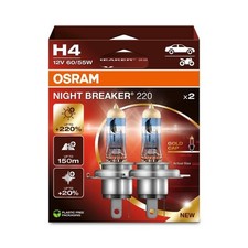 2x OSRAM H4 NIGHT BREAKER 220 HALOGEN für FERNLICHT ABBLENDLICHT 12V 60/55W