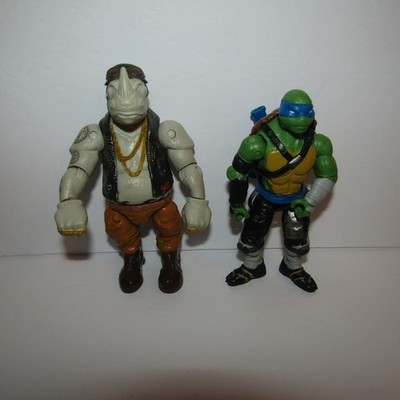 TMNT Out of the Shadows Action Figure Leonardo & Rocksteady 2015 Broken Bandana