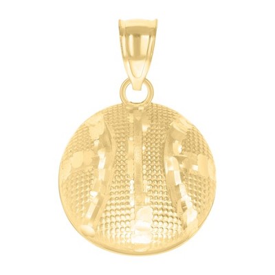 10kt Gelbgold Herren Korbball Sport Charm Anhänger