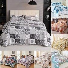100 Cotton Quilt Set King Size Floral Patchwork Bedding Set All Season 106"x96"