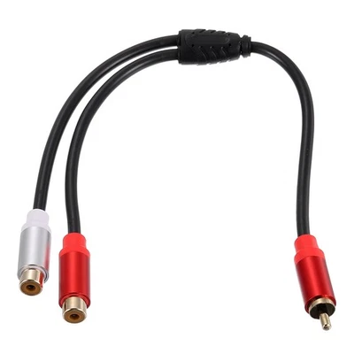 Câble séparateur RCA 1ft, 1RCA mâle vers 2RCA femelle pour stéréo audio vidéo AV - Photo 1/4