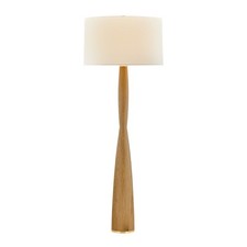 Hudson Valley Somers Chase 1Lt Floor Lamp, Aged Brass/White Linen 1 - L6466-AGB