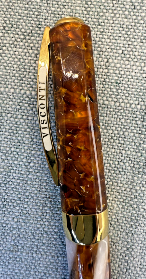 Visconti Opera XL Gold Point No. 1 Amber/Gold White Acrosilk Rollerball ...