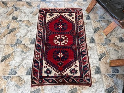 Bohemian Vintage Turkish Rug Tribal Small Area Handmade Anatolian Wool 2x4 ft