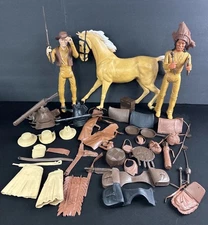 Johnny West & Chief Cherokee Lot w/ Horse + Accessories, 1960s–70s VTG. Marx