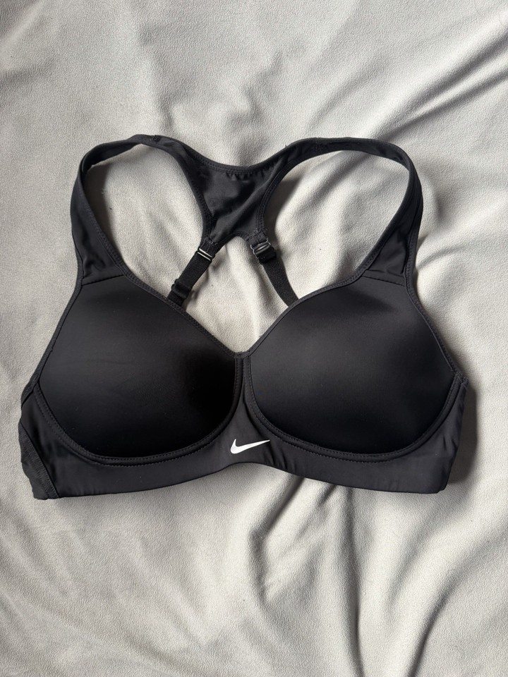 Nike Dri-FIT High Support Racerback Sports Bra Black US 32C