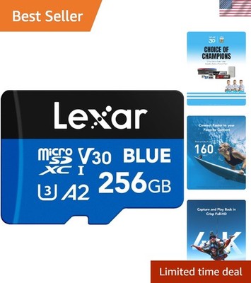 256GB Micro SD Card - 160MB/s, V30 Class for Seamless 4K Video Recording
