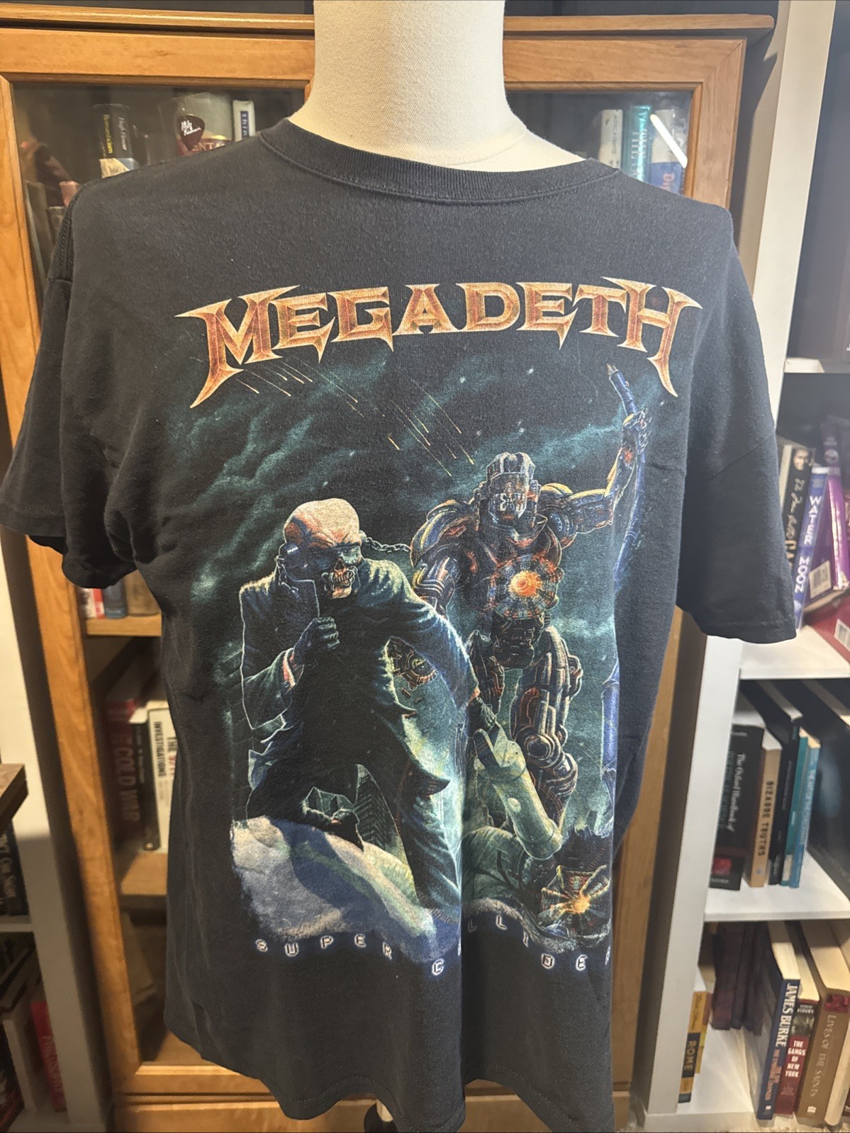 Mens L Megadeth Super Collider Y2K Tour Tshirt Graphic Rare Vintage