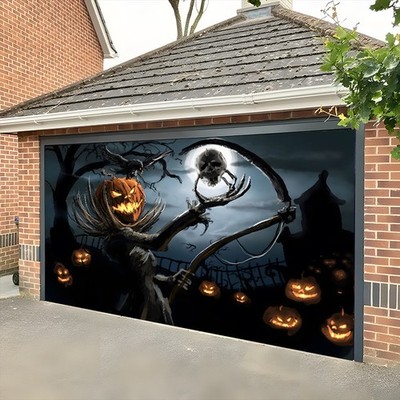 Halloween Skelett Tod Garage Tür Banner Gewebe Outdoor Hintergrund