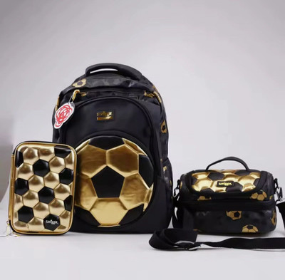 Smiggle Backpack  Football Classic Black Gold School Bag Boys