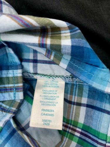 NWT Children's Place BOYS TODDLER BABY Blue PLAID BUTTON CASUAL SHIRT Polo Kid C - Picture 7 of 7
