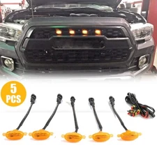 5PCS Front Grille 4 LED Marker Runnning Lights For Toyota Tacoma Tundra 4Runner