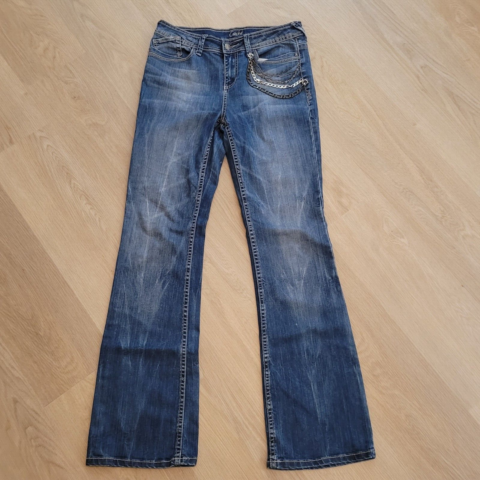 Cache Women's Jeans Denim : Boot Cut : Chain Left Pocket Mid Rise Size 6 |  eBay