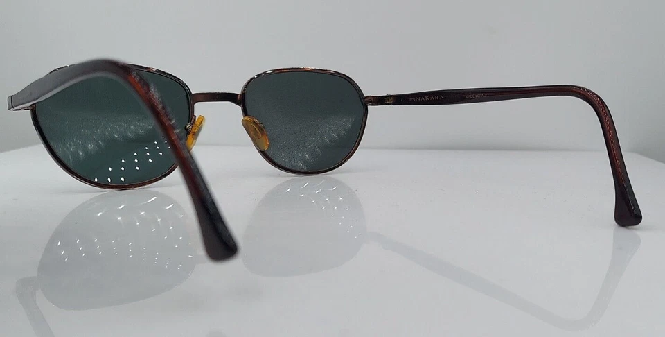 Винтажные бронзовые овальные металлические солнцезащитные очки Donna Karan DKS111 в оправе Италия - Изображение 3 из 4