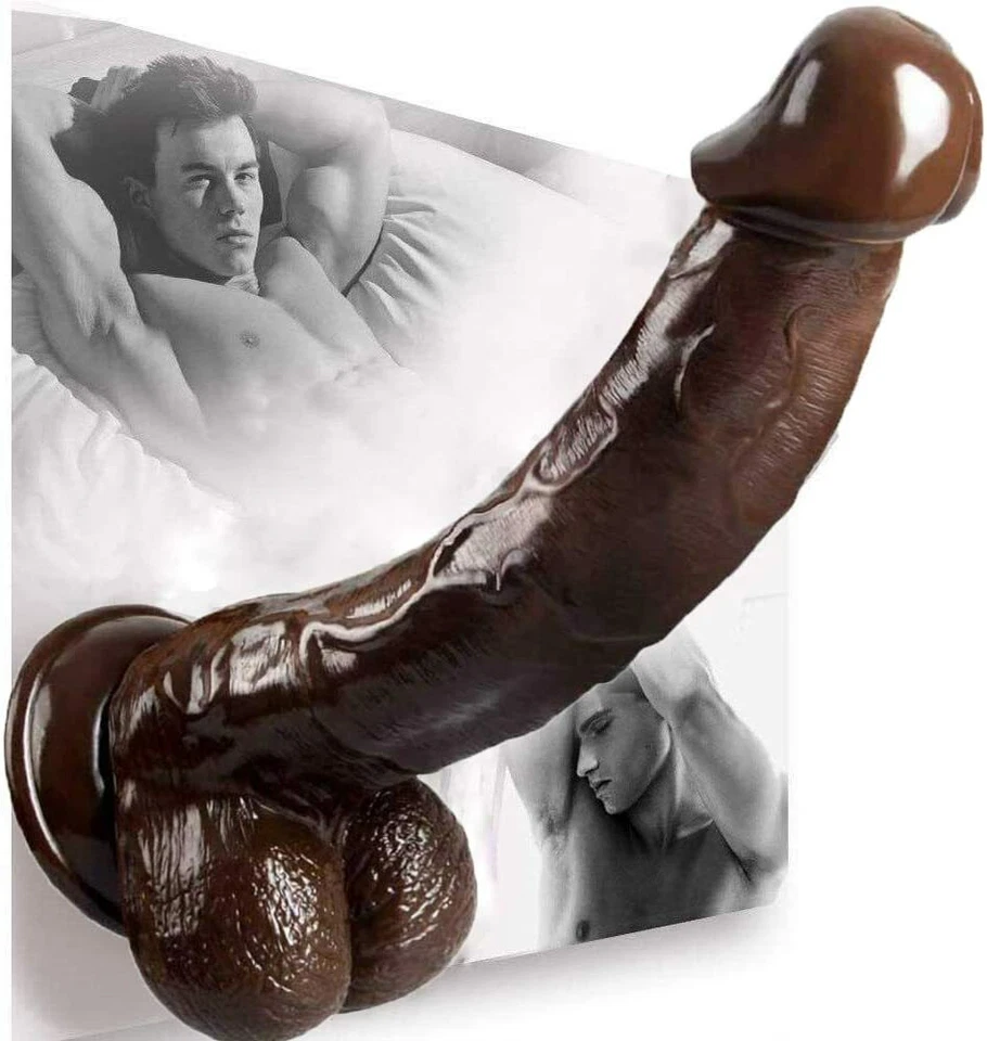 Dildo For Men Gay Anal Realistic 9" Silicone Penis Suction Cup Women Sex Toy - Image 2 of 4