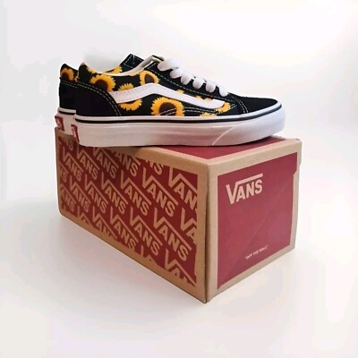 VANS Authentic Old skool Schwarz gelb Gr:29 Stoff Freizeit Schuhe Sonnenblume