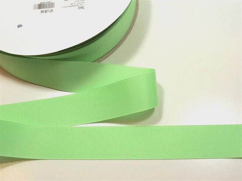 Light Green Grosgrain Ribbon 1 1/2" wide x 10 yards Schiff Brand Key Lime B12 - Image 3 of 4