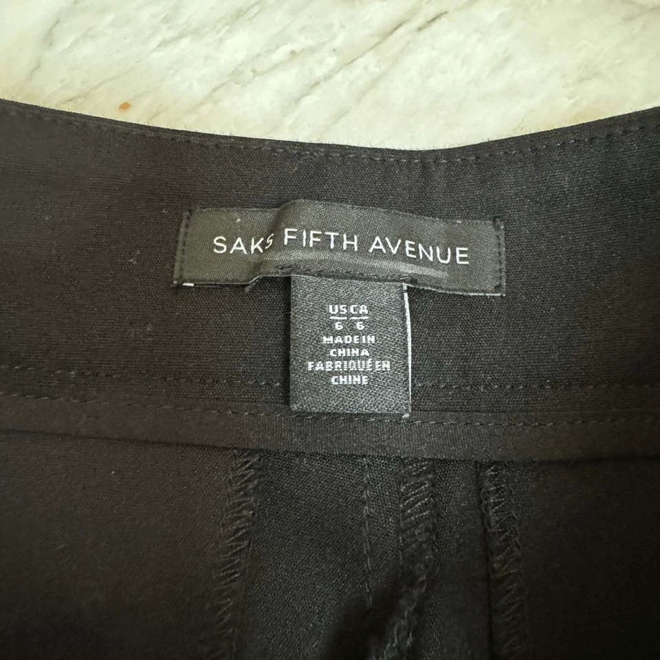 Saks Fifth Avenue black cotton stretch trouser shorts size 6 - Image 3 of 4