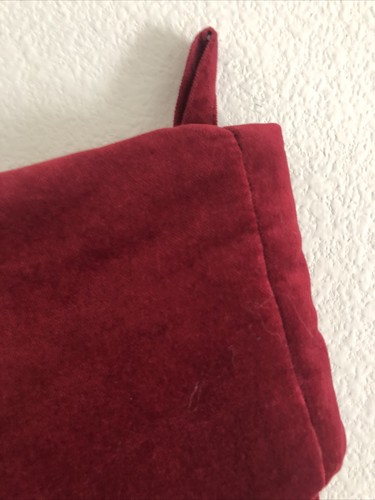 Pottery Barn "Kingsley"Large Channel Quilted Red Velvet Stocking 27” - Picture 5 of 7