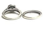 GIA 14k white gold 1.03ct round diamond Halo engagement ring wedding band 6.2g  — photo 10