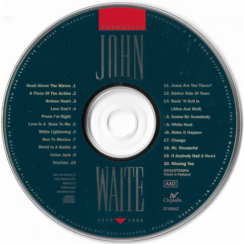 The Essential JOHN WAITE 1976-1986 CHRYSALIS CD Album FANTASTIC CONDITION - Picture 4 of 5