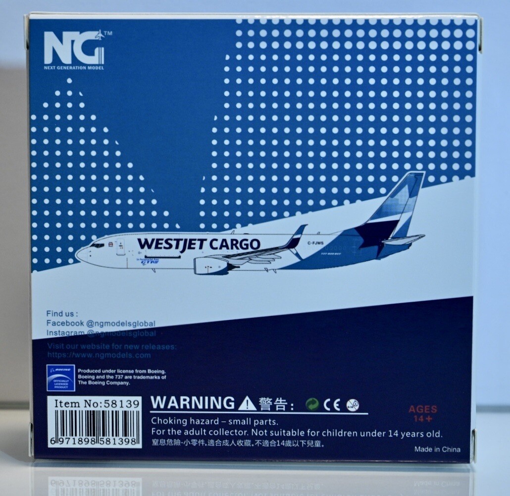1:400 NG Models Westjet Cargo B737-800BCF C-FJWS 58139 | eBay