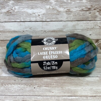 Loops & Thread Chunky Yarn 27 Yds 100% Acrylic Seaside Green Blue Brown