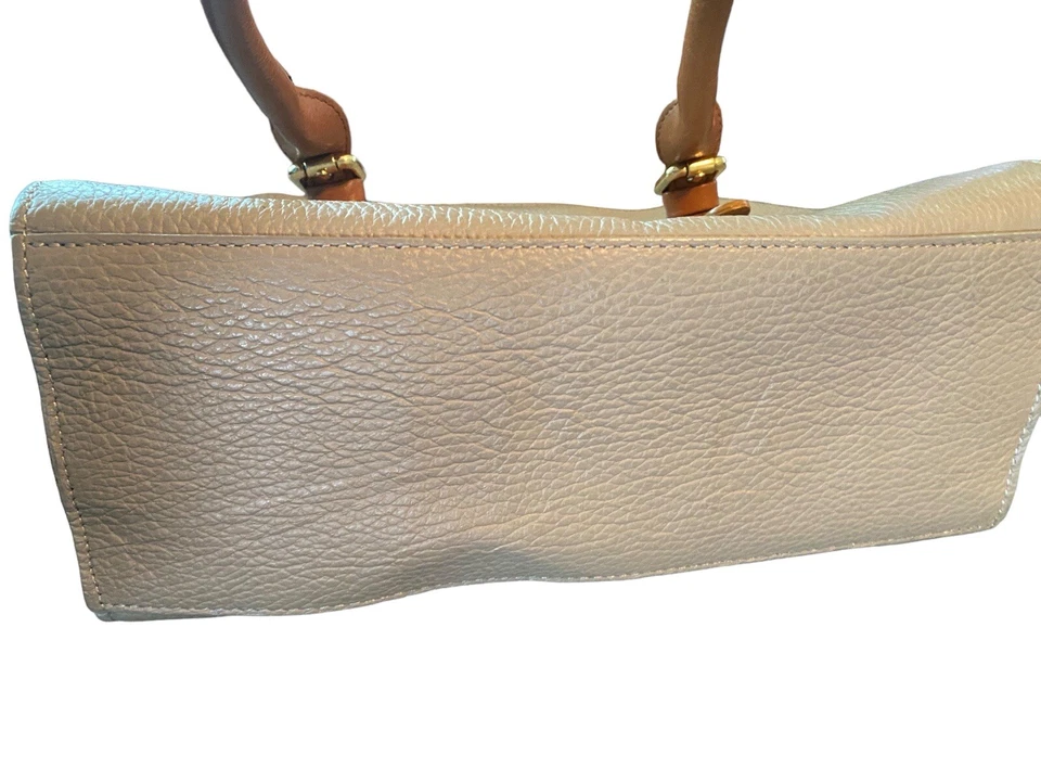 Bolso de Mano Valentina Marrón Taupe Cuero Guijarro Hombro/Cartera Hecho en Italia Foto 2 de 4