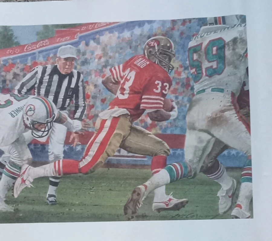 Coca Cola Litografía San Francisco 49ers Super Bowl XIX Lote de 3 sin marco Foto 3 de 4