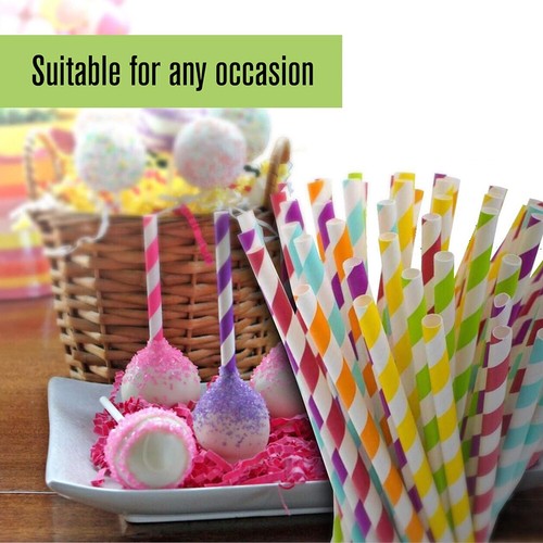 UP 1500x Colourful Striped Paper Straws 5MM Drinking Straws Straw Party Bulk AU - Picture 6 of 16