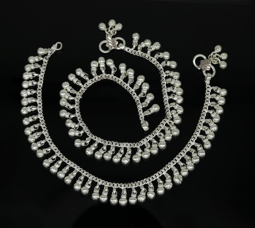 10.5" Long handmade sterling silver amazing noisy bells ankle bracelet ank218 - Picture 10 of 10