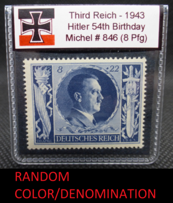 Adolf Hitler 1943 WW2 54th Birthday Stamp Third Reich Nazi Germany