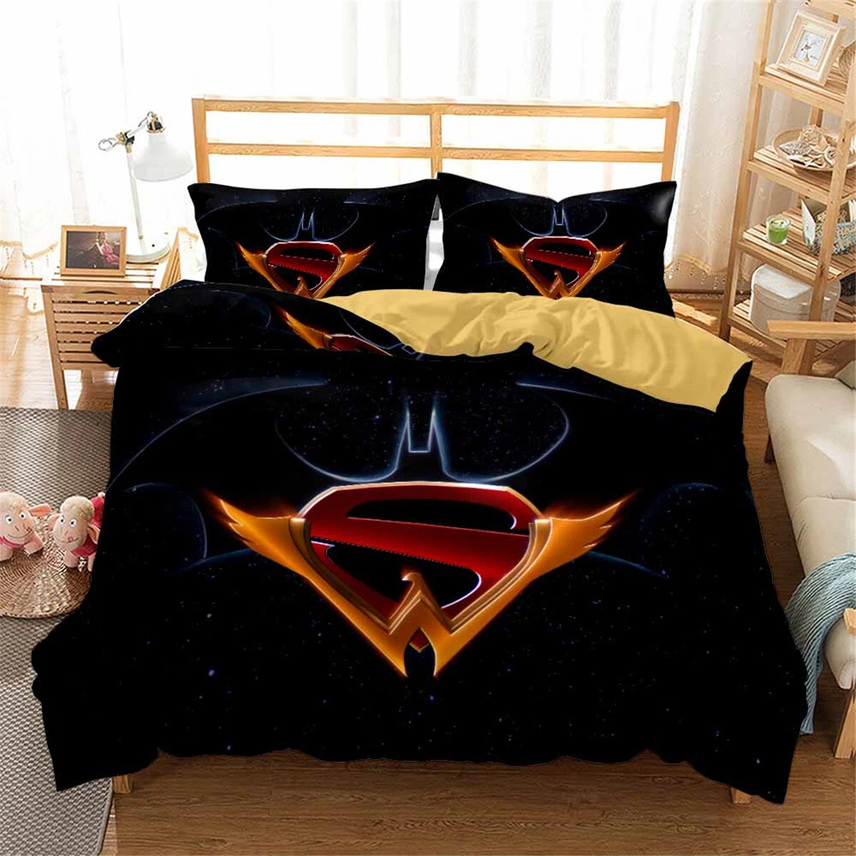 Superman Batman Bedding Set, Gift for Friends