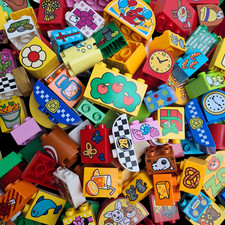 Duplo Printed Brick Bundle – Assorted Genuine LEGO Duplo Blocks (200g, ~20pcs)