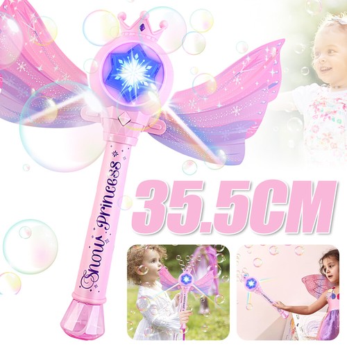 Seifenblasenmaschine Kinder Seifenblasenpistole mit Licht+ Sound Feenstab Rosa - Bild 19 von 21