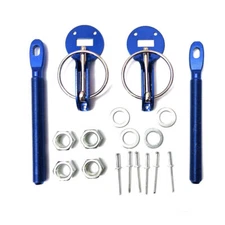 Universal Alloy Mount Bonnet Hood Pin Pins Lock Latch Kit Racing Sport Blue