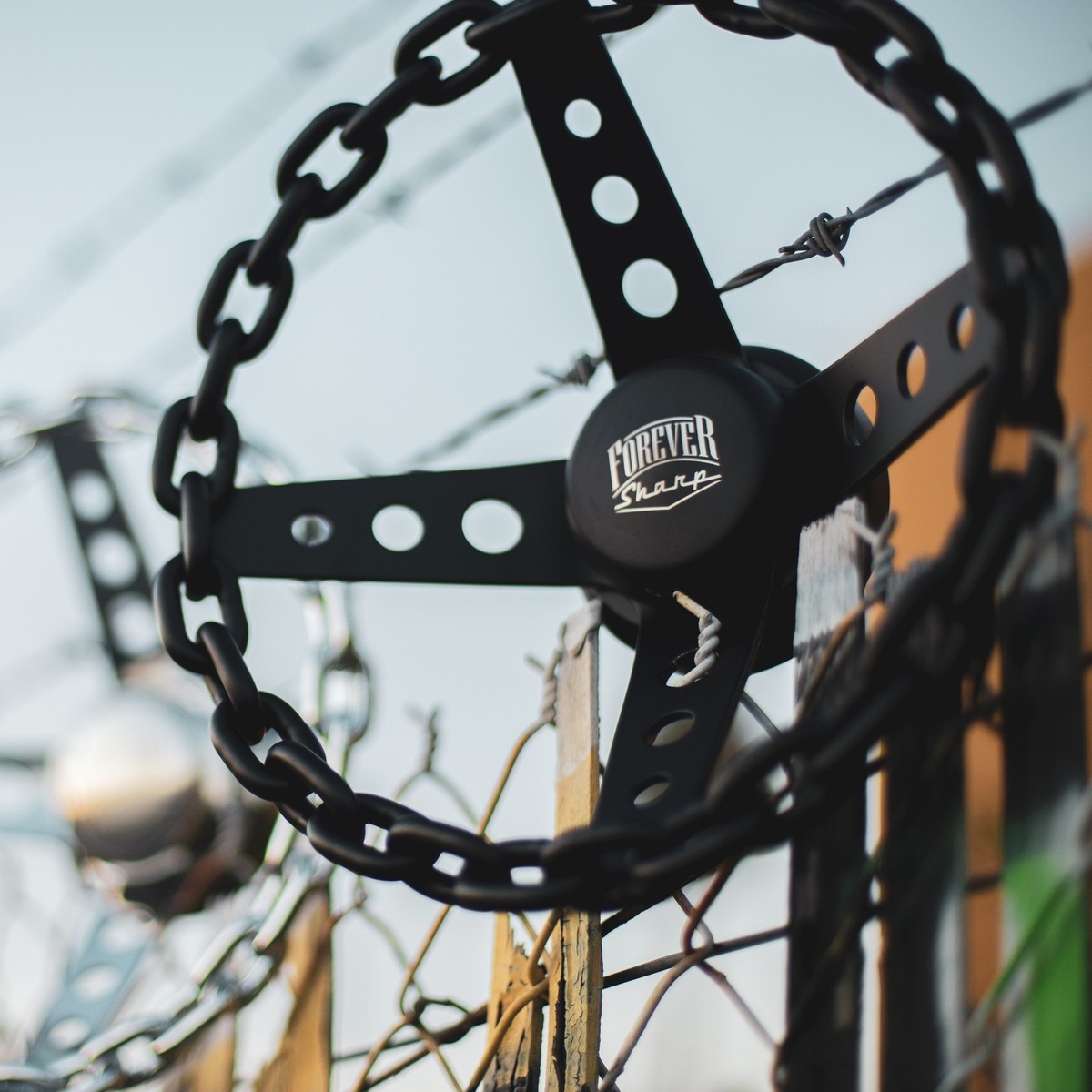 11" Polished Chain Steering Wheel Pin-up Spoke With Engraved Horn Button-3 Hole - Foto 4