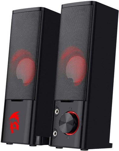 Redragon GS550 PC Gaming Speakers, 2.0 Channel Desktop Computer Sound Bar with C