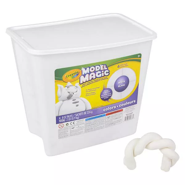 Crayola 2 LB Model Magic Resealable Bucket Air Dry Clay Arts Crafts - White