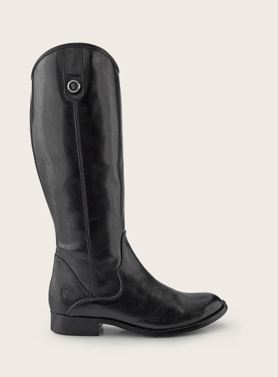 FRYE::ロングブーツ:US9.5[RESALE] FRYE WOMEN'S MARISSA MEDALLION TALL BOOTS in Black Leather