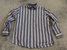 Scott Barber Shirt Men's XL Multicolor Long Sleeve Striped Cotton Button Up