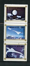 Z642  Equatorial Guinea 1976   space Concorde aviation  SILK paper strip     MNH
