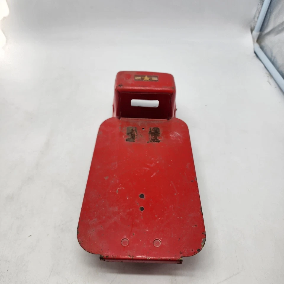 RARE Structo vintage Toy Missile Launcher Truck Flatbed 12" Delivery Truck - Image 4 of 4