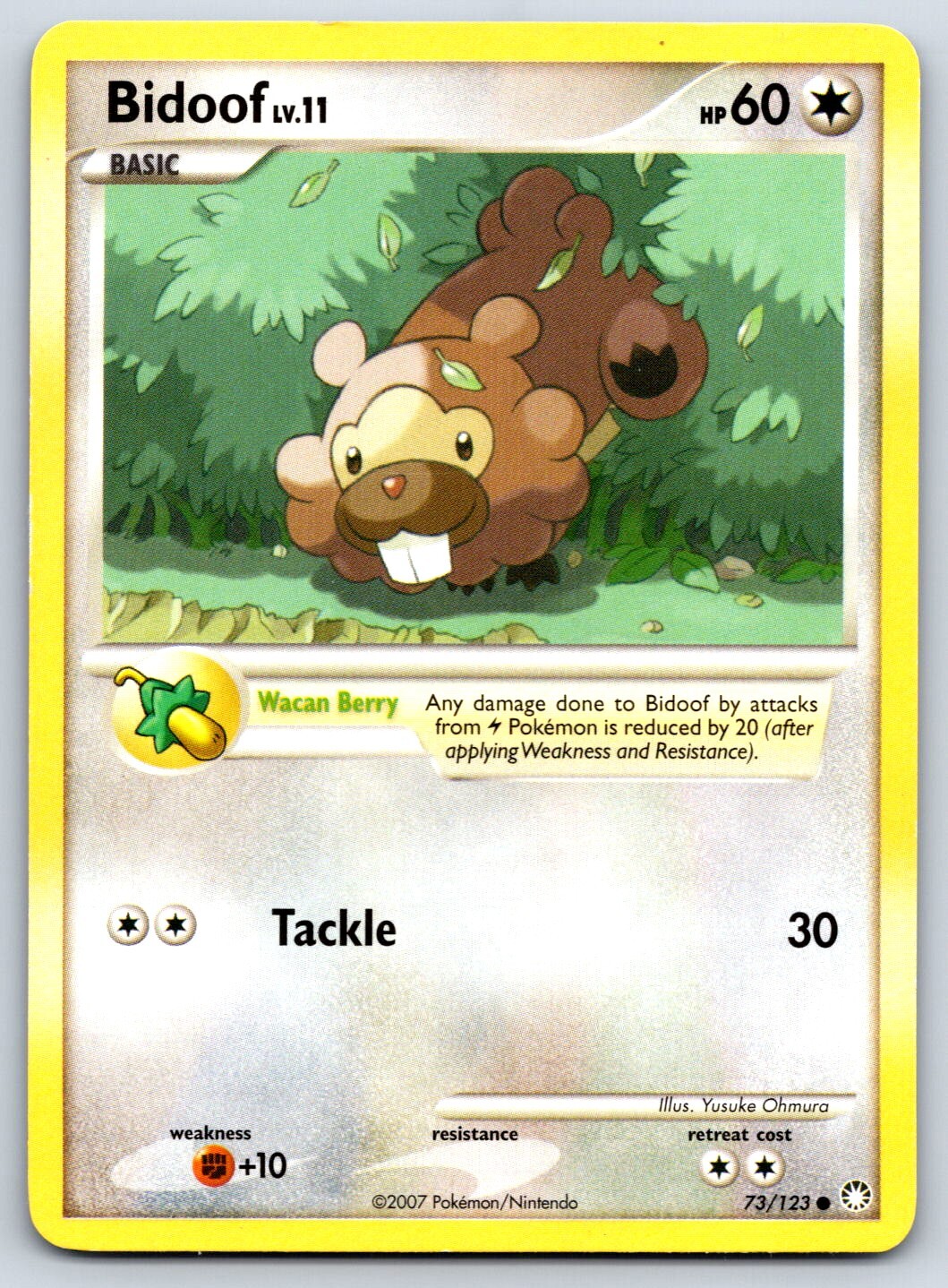 Bidoof - DP Mysterious Treasures 73/123 Diamond Pearl Pokemon Card LP
