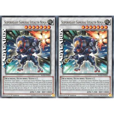 2x SUPERHEAVY SAMURAI STEALTH NINJA (Superheavy Stealth) Rare RATE EN044   1Ed