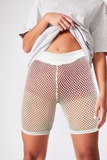 NEW WOMENS LADIES FISHNET SHORTS CYCLING STRING HOT PANTS NETTED STRETCH SIZE