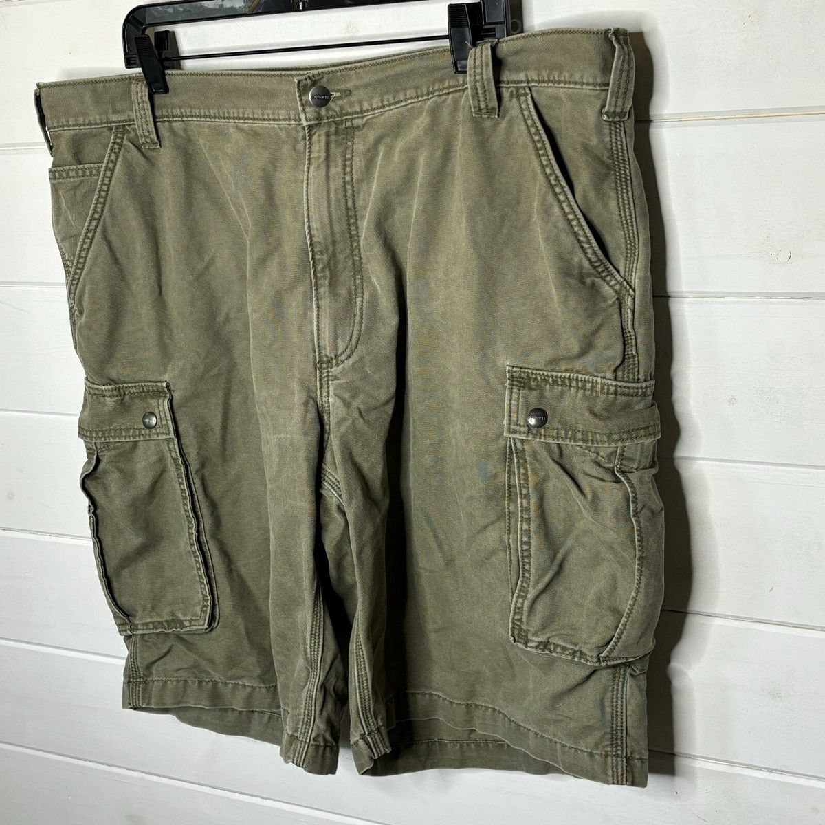 Carhartt Mens Relaxed Fit Six Pocket Cargo 100% Cotton Olive Work 
