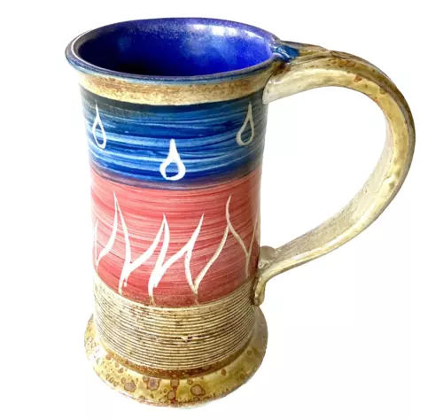 Earth Wind & Fire Ceramic Mug Natural Elements 6" Retro Art Weather Coffee Tea