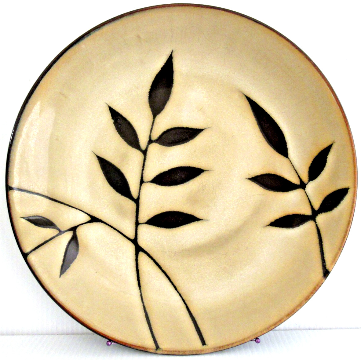 GIBSON ELITE  "MIDNIGHT PALM / 11" DINNER PLATE" ~  **HIGH QUALITY / STONEWARE**